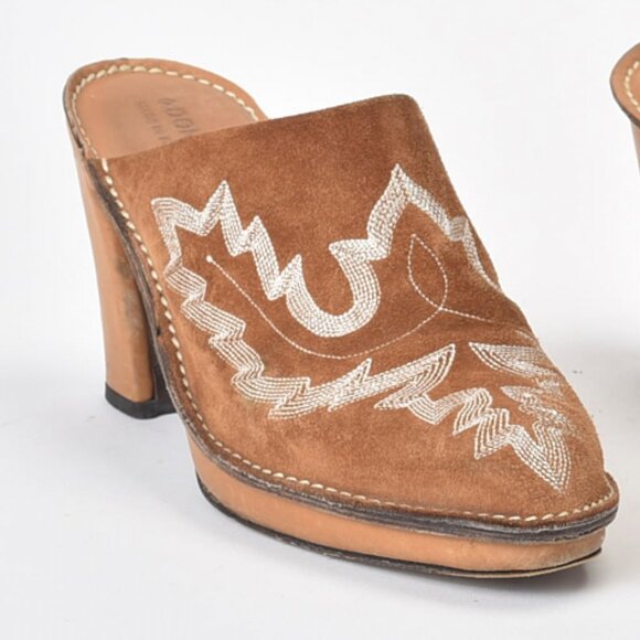 Donald Pliner Western Couture Embroidered Clogs Size 8.5 - Picture 7 of 7